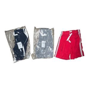 The Children's Place Lot of 3 Athletic Cotton Shorts Red Gray Blue Boys Small